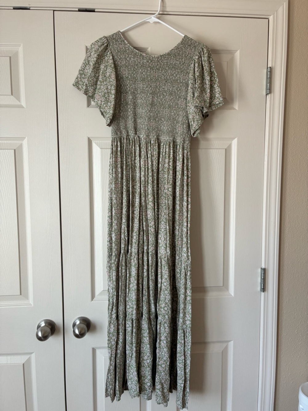 Neuflora Smocked Midi Dress in Sage Floral